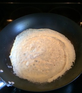 1/4 cup batter swirled around pan